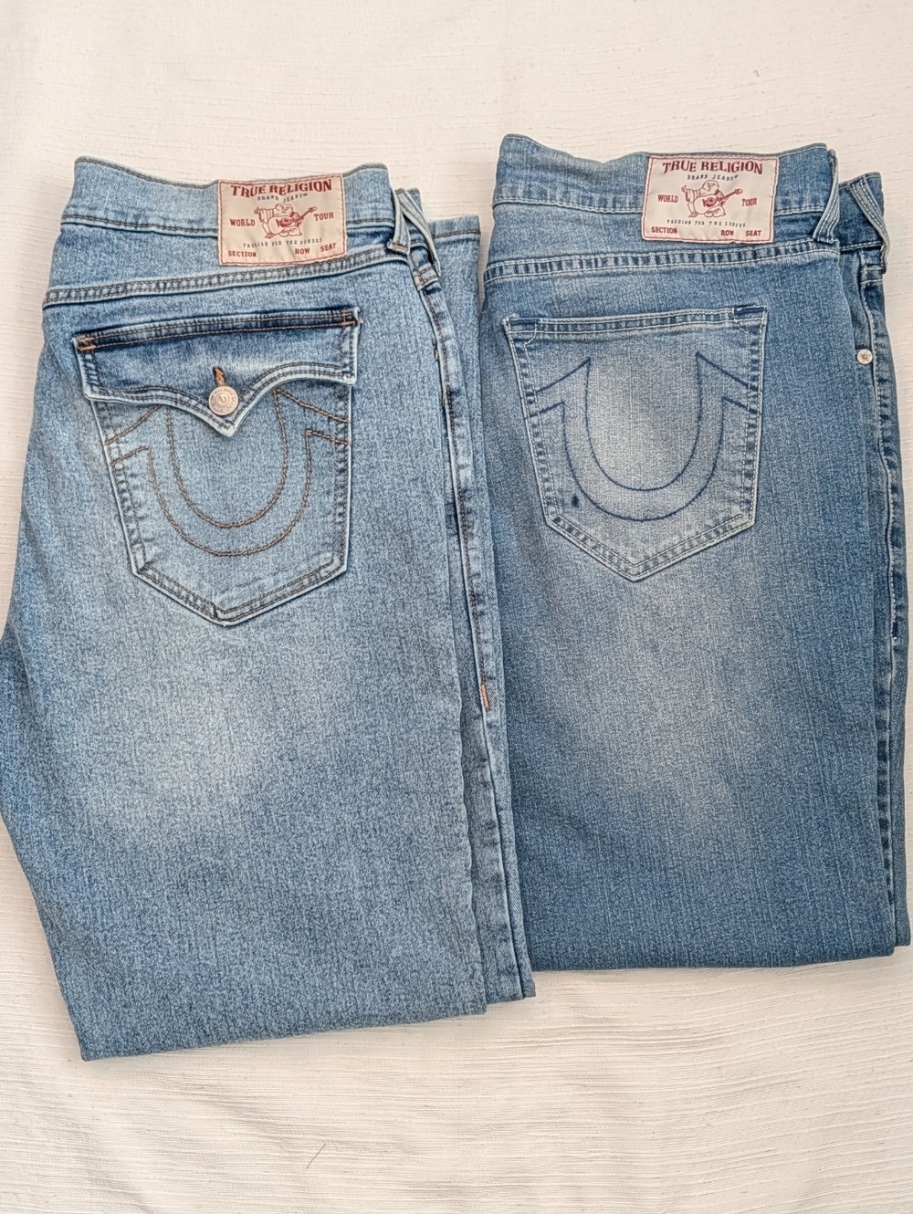 2 Pairs Of True Religion Geno Relaxed Slim Denim Jeans Men Sz 36
